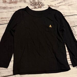 GAP Black Long-Sleeve Tee with Gold Pocket Accent